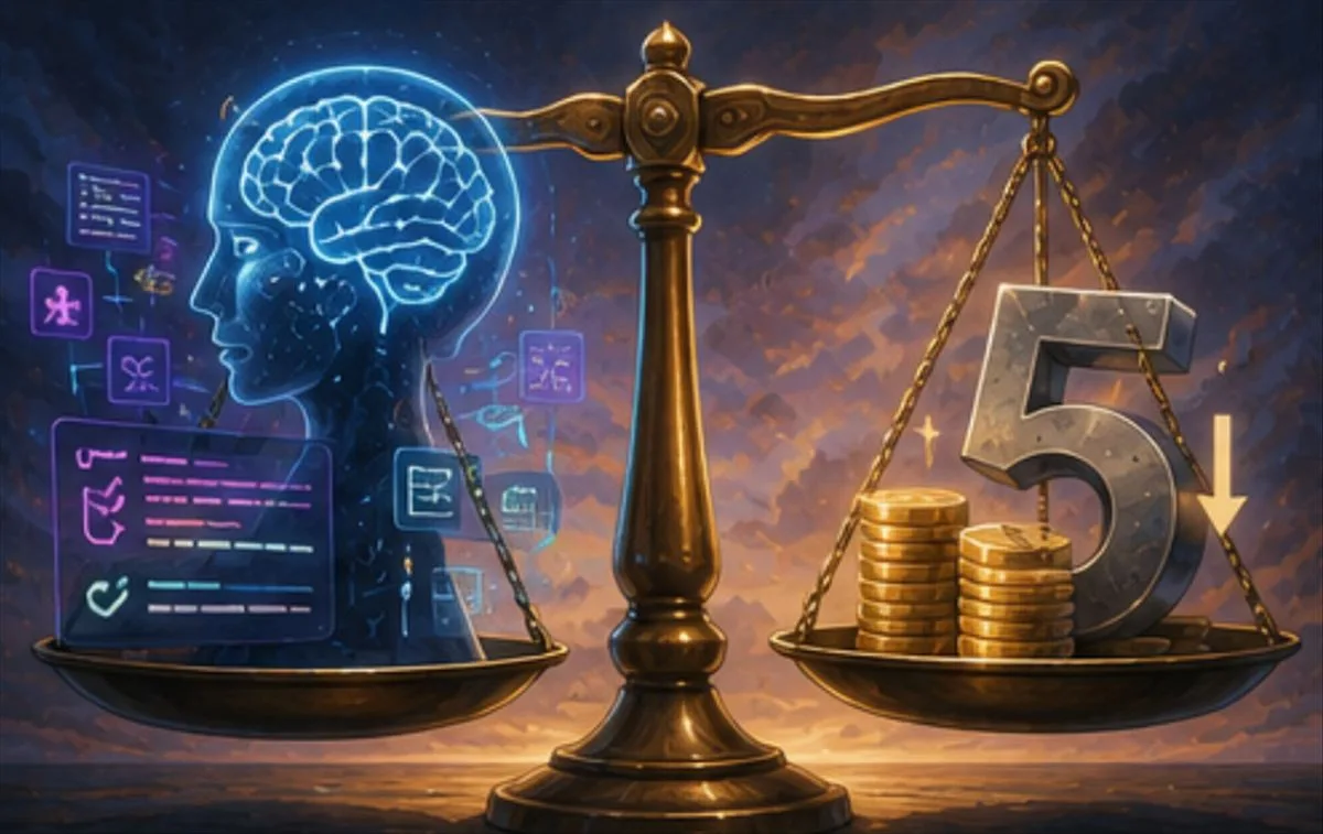 Logo de Anthropic junto a interfaz de Claude Opus 5 en una pantalla de computadora